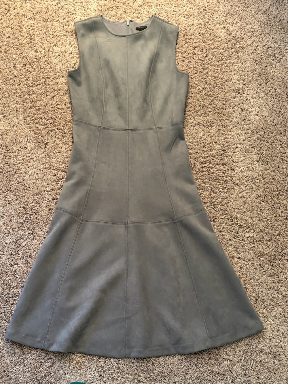 Ann Taylor Gray Suede A-line Dress